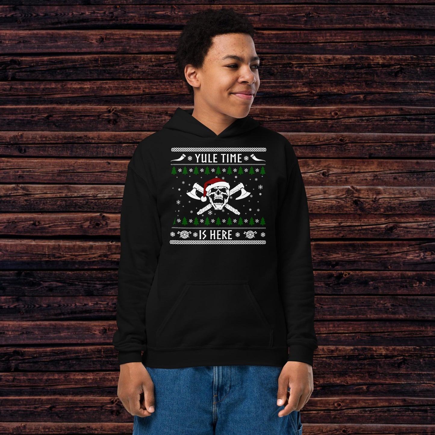 Yule time heavy blend hoodie for teens